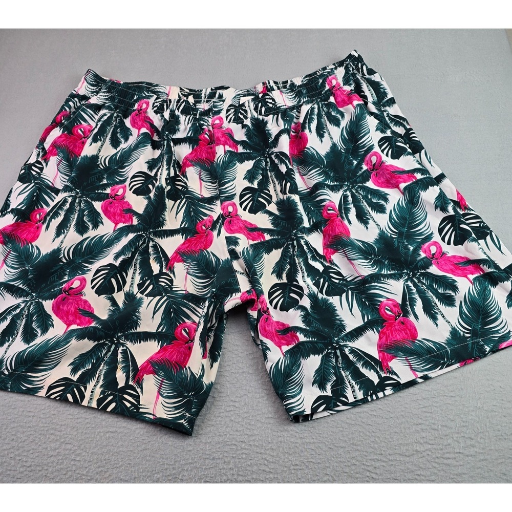 Men 2 Piece Tropical Flamingo Hawaiian Shirt & Shorts 6XL Resort Camp Vacation - Picture 2 of 13